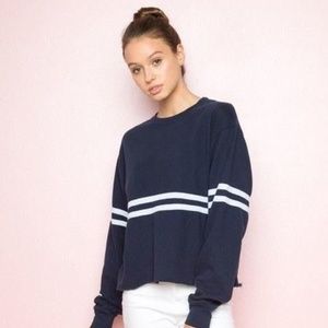 Brandy Melville Blue and White Striped Sweater